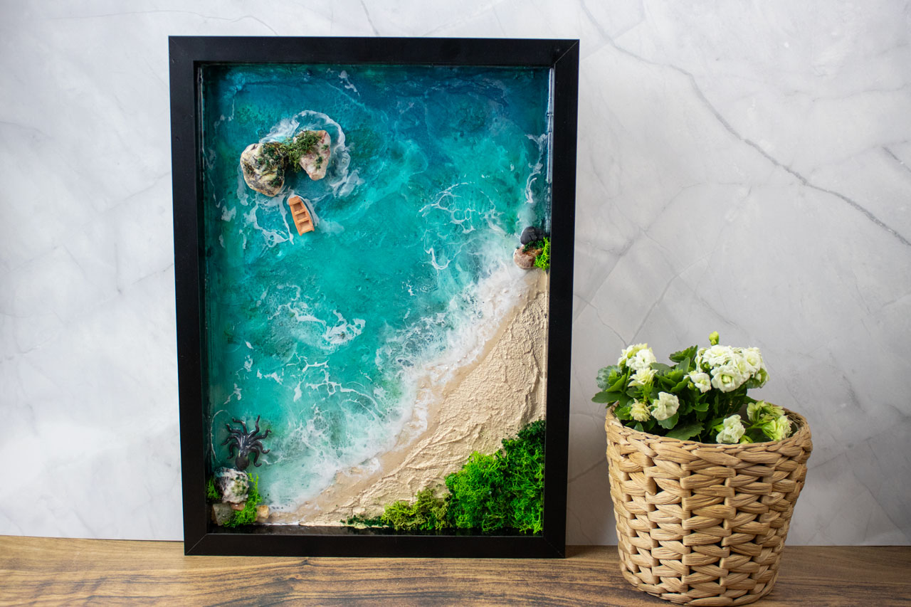 ahtapot_tablo_04 Deniz Temalı 30x40 Anahtapot Figürlü Tablosu - Görsel 1