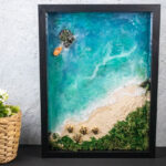 Deniz Temalı 30x40 Kaplumbağa Figürlü Tablo