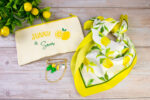 Limon Temalı Fularlı Broşlu Hediye Seti