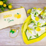 Limon Temalı Fularlı Broşlu Hediye Seti